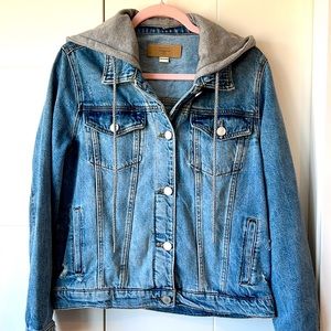 Blanknyc denim jacket with detachable hood